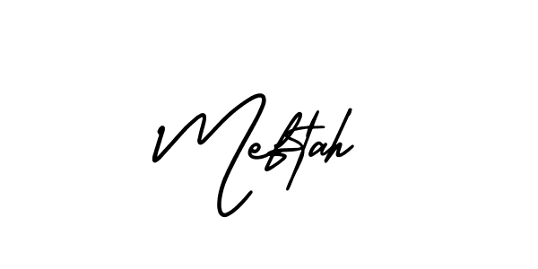 This is the best signature style for the Meftah name. Also you like these signature font (AmerikaSignatureDemo-Regular). Mix name signature. Meftah signature style 3 images and pictures png