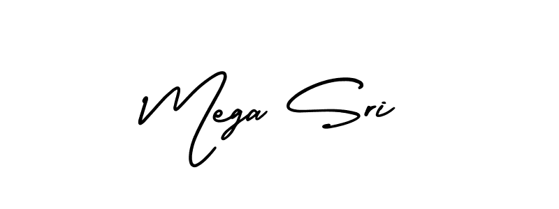 How to make Mega Sri name signature. Use AmerikaSignatureDemo-Regular style for creating short signs online. This is the latest handwritten sign. Mega Sri signature style 3 images and pictures png