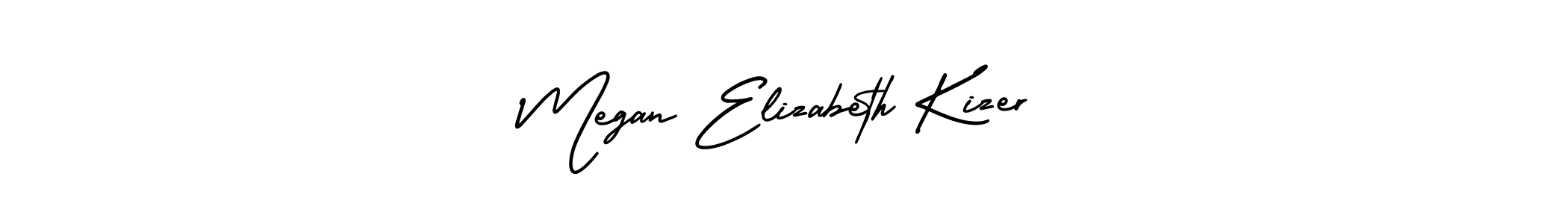 Use a signature maker to create a handwritten signature online. With this signature software, you can design (AmerikaSignatureDemo-Regular) your own signature for name Megan Elizabeth Kizer. Megan Elizabeth Kizer signature style 3 images and pictures png