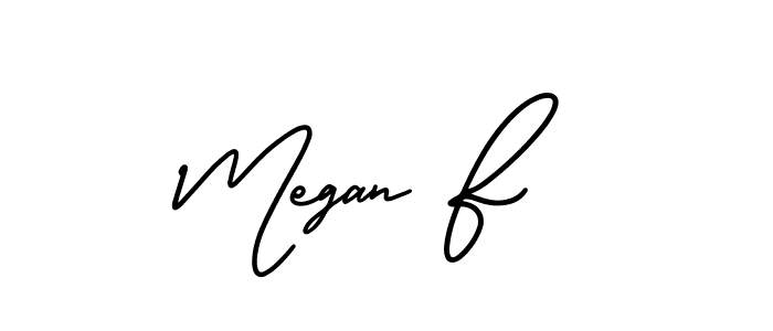 Make a beautiful signature design for name Megan F. With this signature (AmerikaSignatureDemo-Regular) style, you can create a handwritten signature for free. Megan F signature style 3 images and pictures png