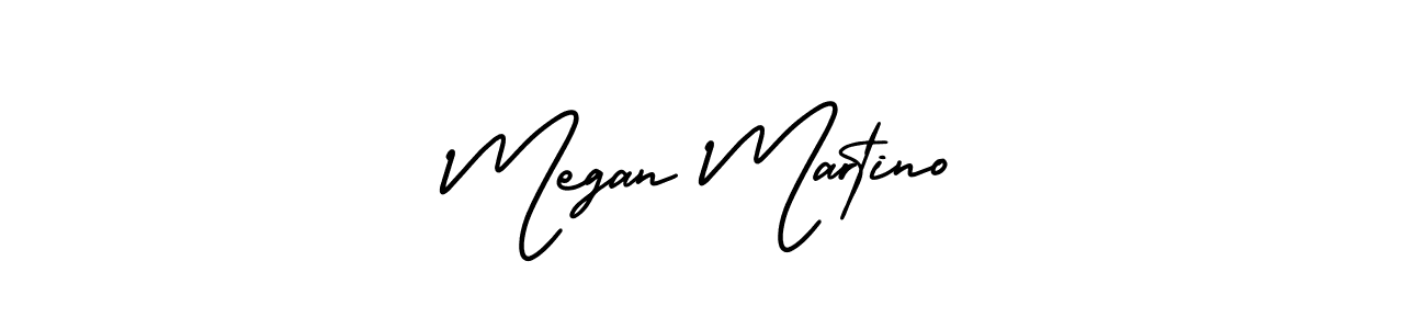 You should practise on your own different ways (AmerikaSignatureDemo-Regular) to write your name (Megan Martino) in signature. don't let someone else do it for you. Megan Martino signature style 3 images and pictures png