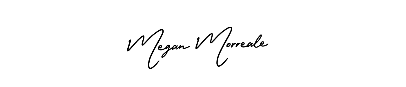 Megan Morreale stylish signature style. Best Handwritten Sign (AmerikaSignatureDemo-Regular) for my name. Handwritten Signature Collection Ideas for my name Megan Morreale. Megan Morreale signature style 3 images and pictures png