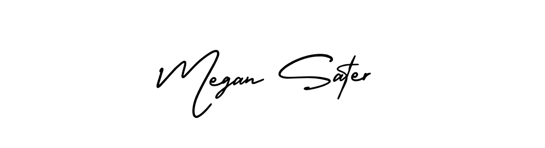 This is the best signature style for the Megan Sater name. Also you like these signature font (AmerikaSignatureDemo-Regular). Mix name signature. Megan Sater signature style 3 images and pictures png