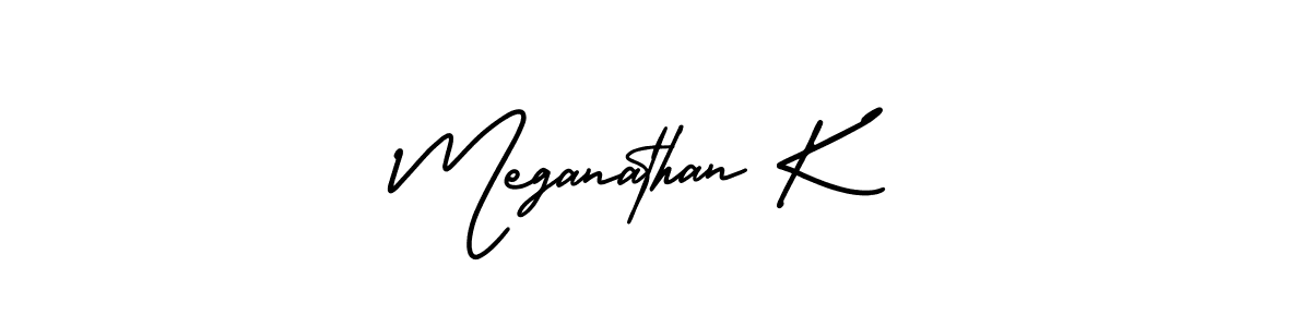 Create a beautiful signature design for name Meganathan K. With this signature (AmerikaSignatureDemo-Regular) fonts, you can make a handwritten signature for free. Meganathan K signature style 3 images and pictures png