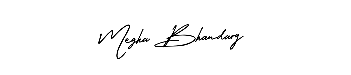 How to make Megha Bhandary name signature. Use AmerikaSignatureDemo-Regular style for creating short signs online. This is the latest handwritten sign. Megha Bhandary signature style 3 images and pictures png