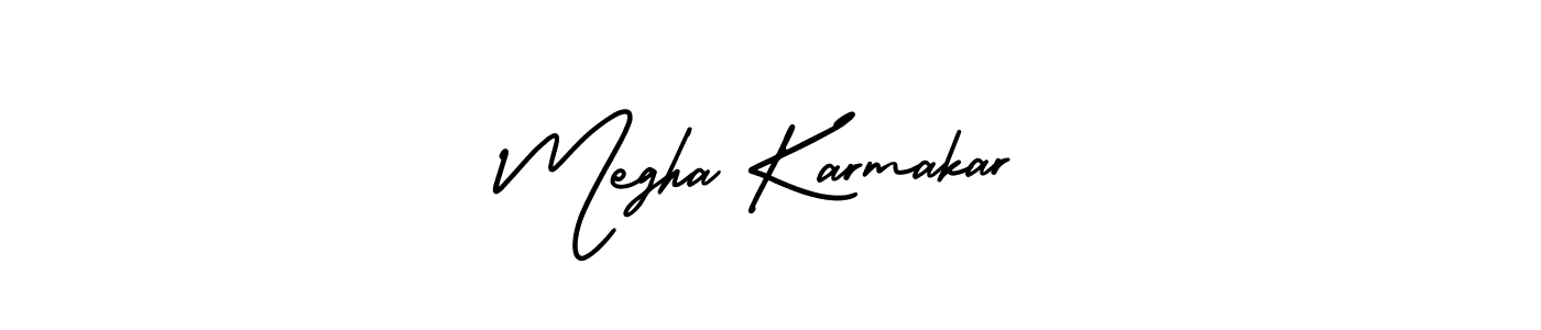How to make Megha Karmakar name signature. Use AmerikaSignatureDemo-Regular style for creating short signs online. This is the latest handwritten sign. Megha Karmakar signature style 3 images and pictures png