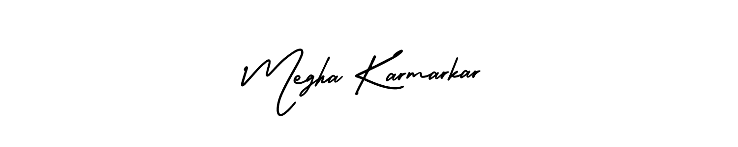 How to Draw Megha Karmarkar signature style? AmerikaSignatureDemo-Regular is a latest design signature styles for name Megha Karmarkar. Megha Karmarkar signature style 3 images and pictures png