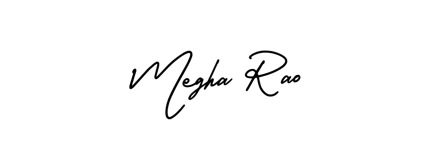 This is the best signature style for the Megha Rao name. Also you like these signature font (AmerikaSignatureDemo-Regular). Mix name signature. Megha Rao signature style 3 images and pictures png