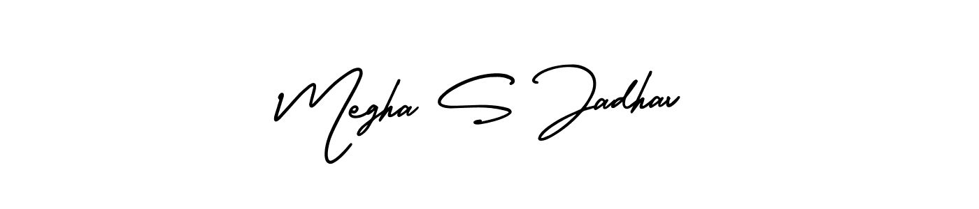 It looks lik you need a new signature style for name Megha S Jadhav. Design unique handwritten (AmerikaSignatureDemo-Regular) signature with our free signature maker in just a few clicks. Megha S Jadhav signature style 3 images and pictures png