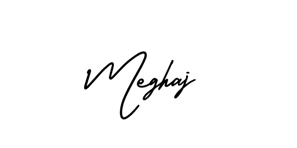 This is the best signature style for the Meghaj name. Also you like these signature font (AmerikaSignatureDemo-Regular). Mix name signature. Meghaj signature style 3 images and pictures png