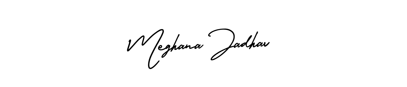 Make a beautiful signature design for name Meghana Jadhav. With this signature (AmerikaSignatureDemo-Regular) style, you can create a handwritten signature for free. Meghana Jadhav signature style 3 images and pictures png