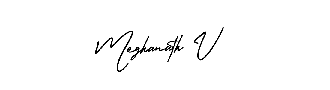 How to Draw Meghanath V signature style? AmerikaSignatureDemo-Regular is a latest design signature styles for name Meghanath V. Meghanath V signature style 3 images and pictures png