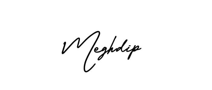 How to make Meghdip name signature. Use AmerikaSignatureDemo-Regular style for creating short signs online. This is the latest handwritten sign. Meghdip signature style 3 images and pictures png