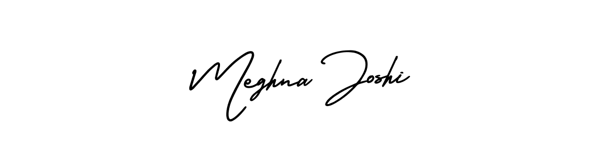 How to make Meghna Joshi name signature. Use AmerikaSignatureDemo-Regular style for creating short signs online. This is the latest handwritten sign. Meghna Joshi signature style 3 images and pictures png