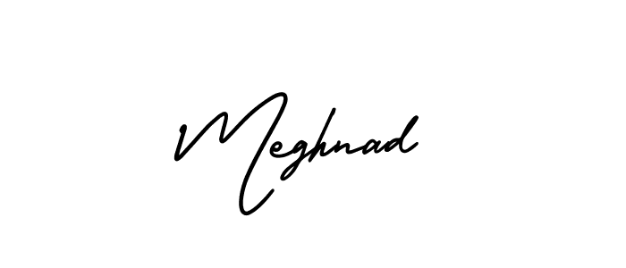 Make a beautiful signature design for name Meghnad. With this signature (AmerikaSignatureDemo-Regular) style, you can create a handwritten signature for free. Meghnad signature style 3 images and pictures png