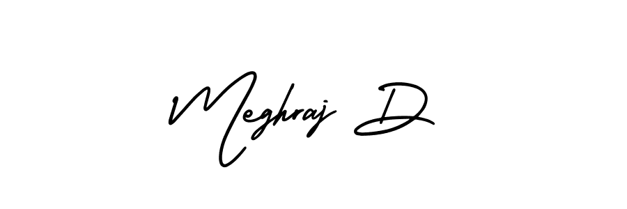 Make a beautiful signature design for name Meghraj D. With this signature (AmerikaSignatureDemo-Regular) style, you can create a handwritten signature for free. Meghraj D signature style 3 images and pictures png