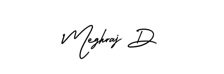 Make a beautiful signature design for name Meghraj D. With this signature (AmerikaSignatureDemo-Regular) style, you can create a handwritten signature for free. Meghraj D signature style 3 images and pictures png