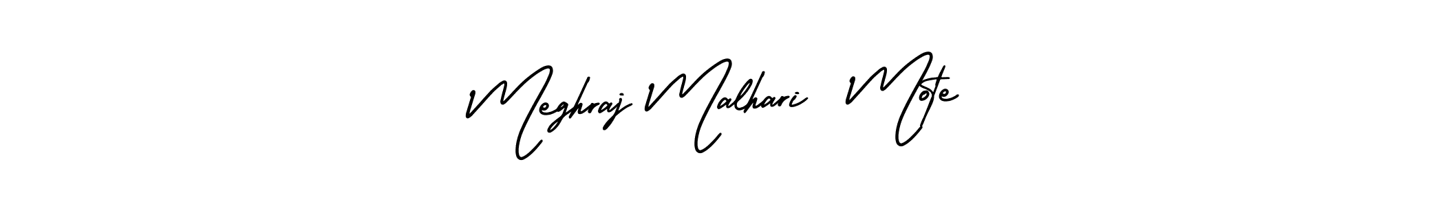 Similarly AmerikaSignatureDemo-Regular is the best handwritten signature design. Signature creator online .You can use it as an online autograph creator for name Meghraj Malhari  Mote. Meghraj Malhari  Mote signature style 3 images and pictures png