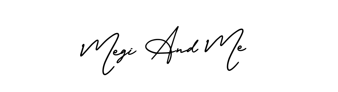 Create a beautiful signature design for name Megi And Me. With this signature (AmerikaSignatureDemo-Regular) fonts, you can make a handwritten signature for free. Megi And Me signature style 3 images and pictures png