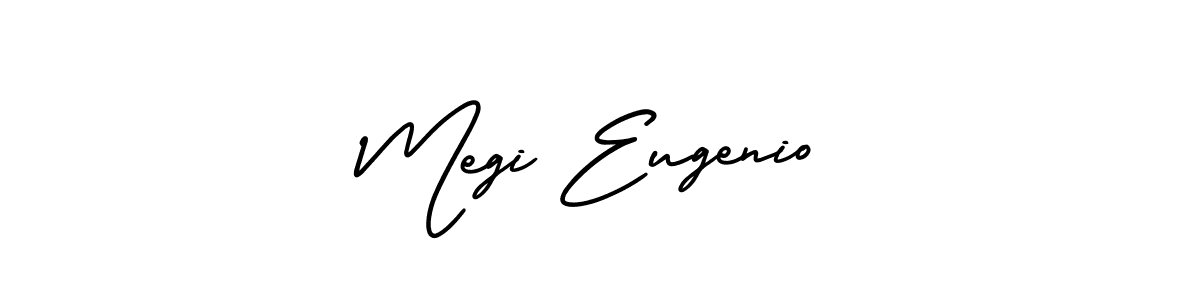 Megi Eugenio stylish signature style. Best Handwritten Sign (AmerikaSignatureDemo-Regular) for my name. Handwritten Signature Collection Ideas for my name Megi Eugenio. Megi Eugenio signature style 3 images and pictures png