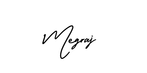 You should practise on your own different ways (AmerikaSignatureDemo-Regular) to write your name (Megraj) in signature. don't let someone else do it for you. Megraj signature style 3 images and pictures png