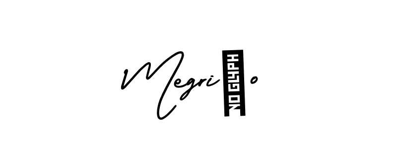 if you are searching for the best signature style for your name Megriño. so please give up your signature search. here we have designed multiple signature styles  using AmerikaSignatureDemo-Regular. Megriño signature style 3 images and pictures png