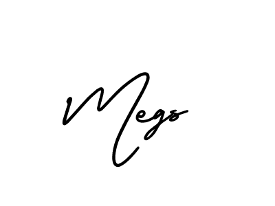 Design your own signature with our free online signature maker. With this signature software, you can create a handwritten (AmerikaSignatureDemo-Regular) signature for name Megs. Megs signature style 3 images and pictures png