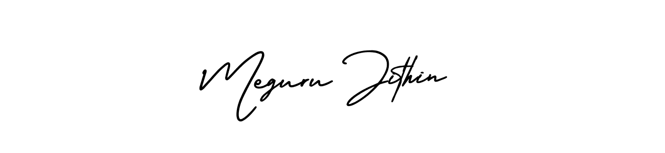 Use a signature maker to create a handwritten signature online. With this signature software, you can design (AmerikaSignatureDemo-Regular) your own signature for name Meguru Jithin. Meguru Jithin signature style 3 images and pictures png