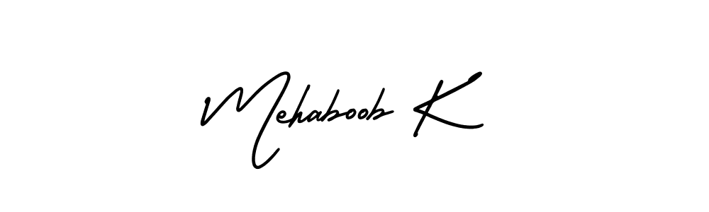 Mehaboob K stylish signature style. Best Handwritten Sign (AmerikaSignatureDemo-Regular) for my name. Handwritten Signature Collection Ideas for my name Mehaboob K. Mehaboob K signature style 3 images and pictures png
