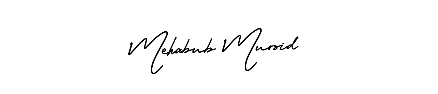 This is the best signature style for the Mehabub Mursid name. Also you like these signature font (AmerikaSignatureDemo-Regular). Mix name signature. Mehabub Mursid signature style 3 images and pictures png