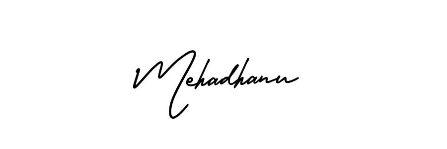 Design your own signature with our free online signature maker. With this signature software, you can create a handwritten (AmerikaSignatureDemo-Regular) signature for name Mehadhanu. Mehadhanu signature style 3 images and pictures png