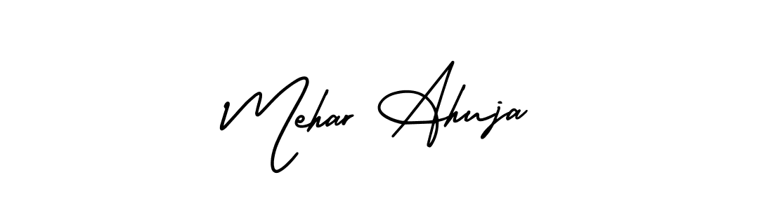 How to make Mehar Ahuja name signature. Use AmerikaSignatureDemo-Regular style for creating short signs online. This is the latest handwritten sign. Mehar Ahuja signature style 3 images and pictures png