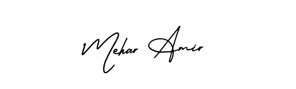 Make a short Mehar Amir signature style. Manage your documents anywhere anytime using AmerikaSignatureDemo-Regular. Create and add eSignatures, submit forms, share and send files easily. Mehar Amir signature style 3 images and pictures png