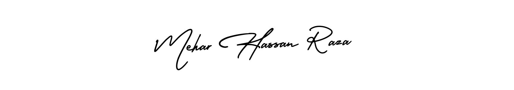 Use a signature maker to create a handwritten signature online. With this signature software, you can design (AmerikaSignatureDemo-Regular) your own signature for name Mehar Hassan Raza. Mehar Hassan Raza signature style 3 images and pictures png
