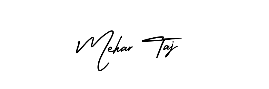 Design your own signature with our free online signature maker. With this signature software, you can create a handwritten (AmerikaSignatureDemo-Regular) signature for name Mehar Taj. Mehar Taj signature style 3 images and pictures png