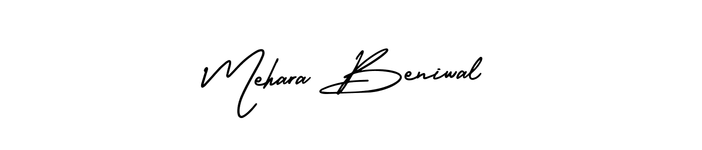 Create a beautiful signature design for name Mehara Beniwal. With this signature (AmerikaSignatureDemo-Regular) fonts, you can make a handwritten signature for free. Mehara Beniwal signature style 3 images and pictures png