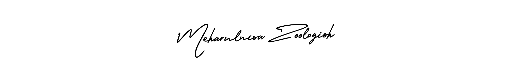 if you are searching for the best signature style for your name Meharulnisa Zoologish. so please give up your signature search. here we have designed multiple signature styles  using AmerikaSignatureDemo-Regular. Meharulnisa Zoologish signature style 3 images and pictures png