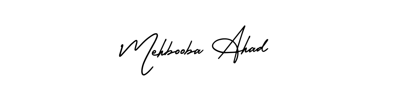 This is the best signature style for the Mehbooba Ahad name. Also you like these signature font (AmerikaSignatureDemo-Regular). Mix name signature. Mehbooba Ahad signature style 3 images and pictures png