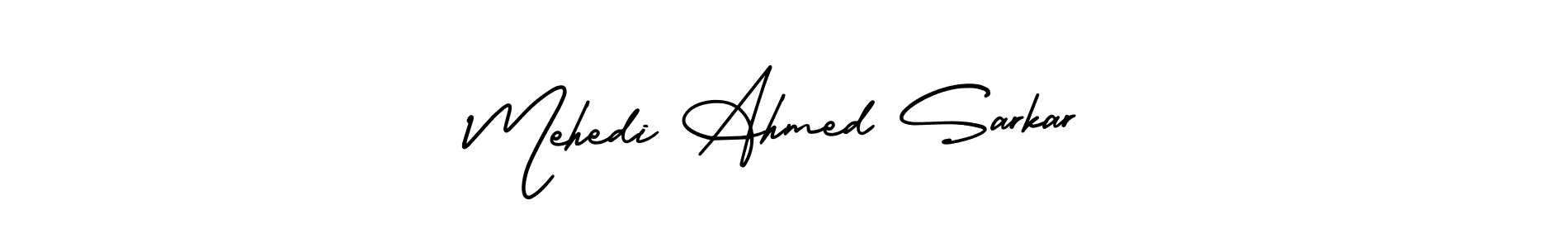 It looks lik you need a new signature style for name Mehedi Ahmed Sarkar. Design unique handwritten (AmerikaSignatureDemo-Regular) signature with our free signature maker in just a few clicks. Mehedi Ahmed Sarkar signature style 3 images and pictures png