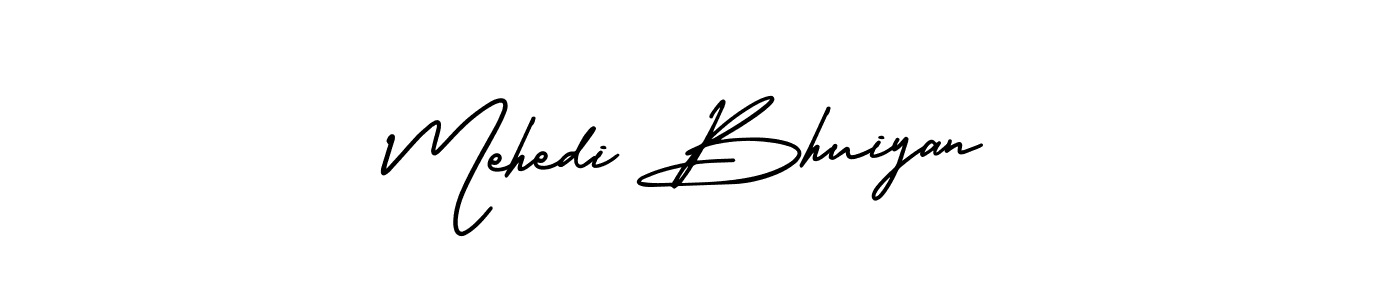 The best way (AmerikaSignatureDemo-Regular) to make a short signature is to pick only two or three words in your name. The name Mehedi Bhuiyan include a total of six letters. For converting this name. Mehedi Bhuiyan signature style 3 images and pictures png