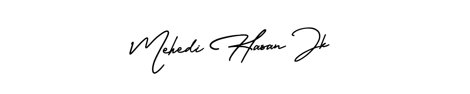 This is the best signature style for the Mehedi Hasan Jk name. Also you like these signature font (AmerikaSignatureDemo-Regular). Mix name signature. Mehedi Hasan Jk signature style 3 images and pictures png