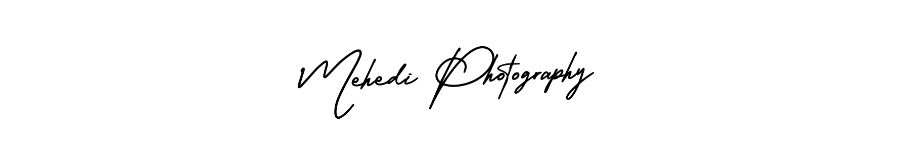 The best way (AmerikaSignatureDemo-Regular) to make a short signature is to pick only two or three words in your name. The name Mehedi Photography include a total of six letters. For converting this name. Mehedi Photography signature style 3 images and pictures png