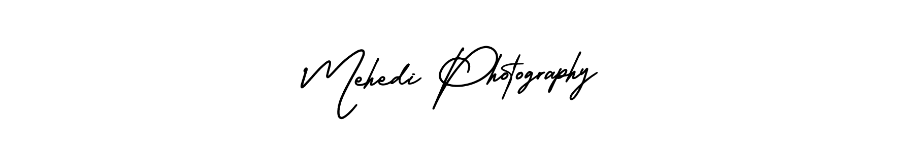 The best way (AmerikaSignatureDemo-Regular) to make a short signature is to pick only two or three words in your name. The name Mehedi Photography include a total of six letters. For converting this name. Mehedi Photography signature style 3 images and pictures png