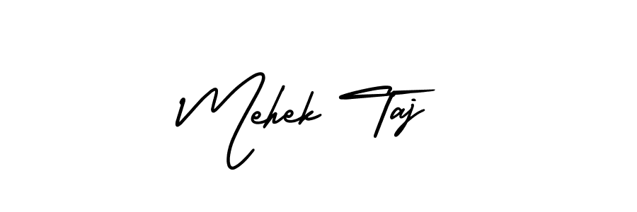 AmerikaSignatureDemo-Regular is a professional signature style that is perfect for those who want to add a touch of class to their signature. It is also a great choice for those who want to make their signature more unique. Get Mehek Taj name to fancy signature for free. Mehek Taj signature style 3 images and pictures png