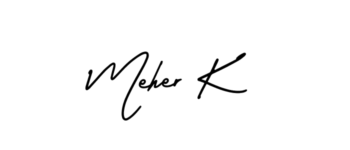 Best and Professional Signature Style for Meher K. AmerikaSignatureDemo-Regular Best Signature Style Collection. Meher K signature style 3 images and pictures png