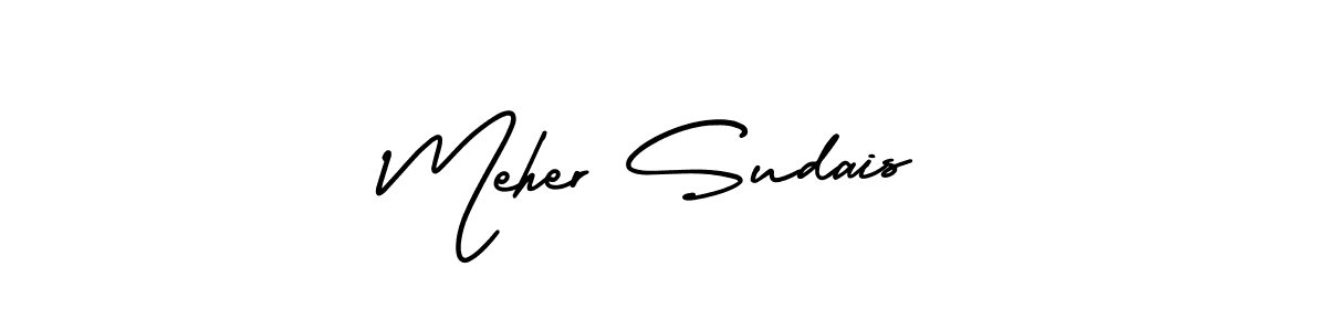 Create a beautiful signature design for name Meher Sudais. With this signature (AmerikaSignatureDemo-Regular) fonts, you can make a handwritten signature for free. Meher Sudais signature style 3 images and pictures png