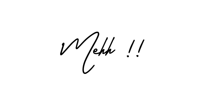 The best way (AmerikaSignatureDemo-Regular) to make a short signature is to pick only two or three words in your name. The name Mehh !! include a total of six letters. For converting this name. Mehh !! signature style 3 images and pictures png