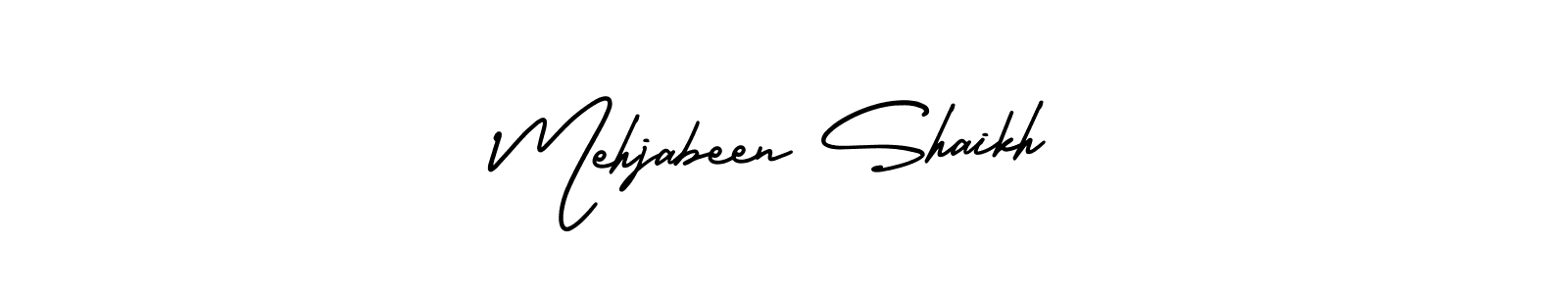 How to Draw Mehjabeen Shaikh signature style? AmerikaSignatureDemo-Regular is a latest design signature styles for name Mehjabeen Shaikh. Mehjabeen Shaikh signature style 3 images and pictures png