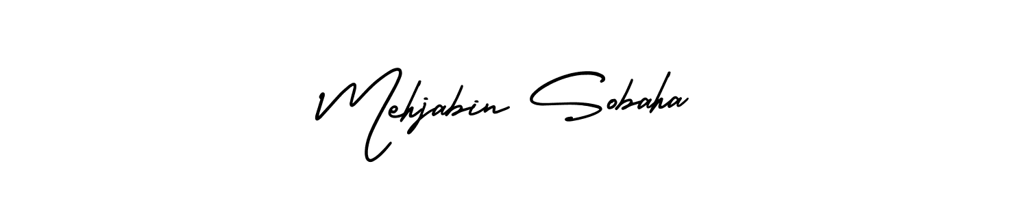 Make a beautiful signature design for name Mehjabin Sobaha. With this signature (AmerikaSignatureDemo-Regular) style, you can create a handwritten signature for free. Mehjabin Sobaha signature style 3 images and pictures png