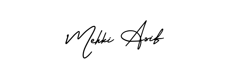 Use a signature maker to create a handwritten signature online. With this signature software, you can design (AmerikaSignatureDemo-Regular) your own signature for name Mehki Asif. Mehki Asif signature style 3 images and pictures png